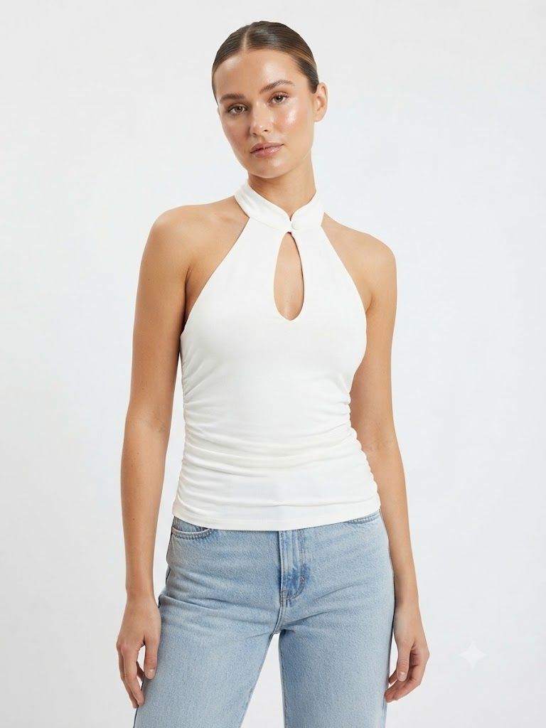 Chic Halter Neck Cut-Out Top